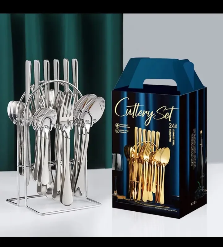 The cutlery set packaged in an elegant gift box