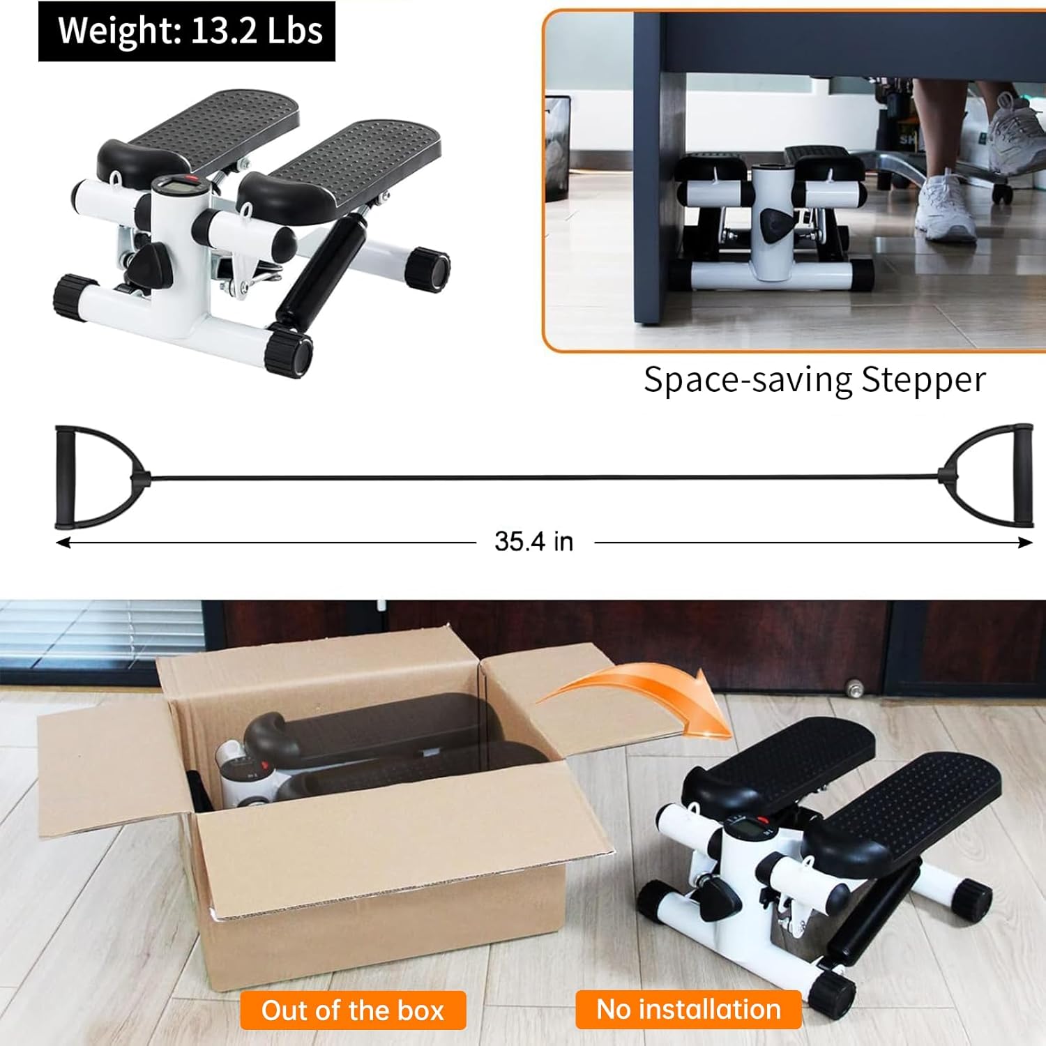 Mini stepper dimensions — no installation